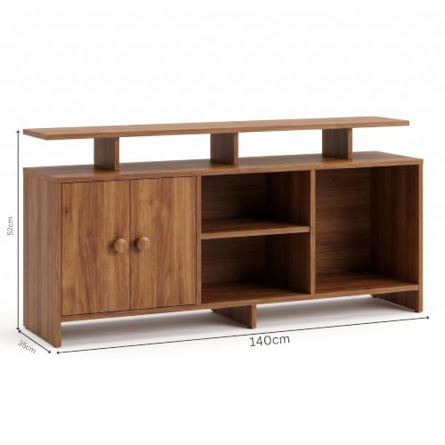 Image of Spyder Craft Marbay Engineered Wood TV Entertainment Unit Stand Setup Box /Tv Cabinet with with Adjustable Shelf, TV Console Table, Media Console Noce Lyon (DIY-Do It by Your Self)