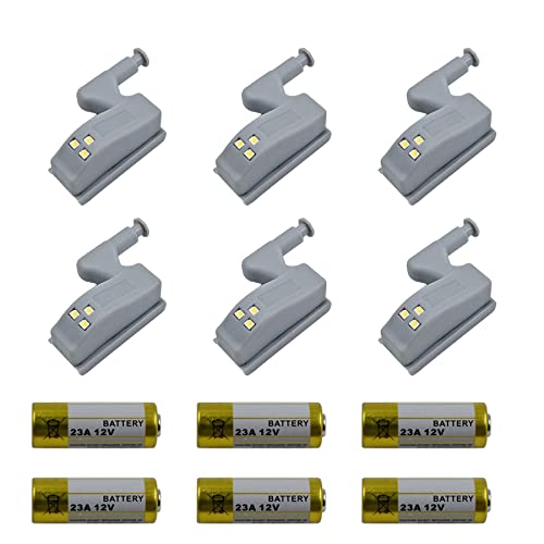 Peixiong 6 Pack Hinge LED Sensor Light - Smart Touch Induction Cabinet Light for Kitchen Cabinet Cupboard Closet Night Lights, Living Room/Bedroom/Wardrobe Night Lights