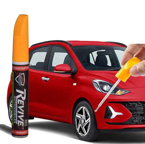 Image of Revive touchup paint pen compatible with Hyundai Grand i10 Nios colors, factory Quality & matched 2K paint (Fiery Red (R4R))