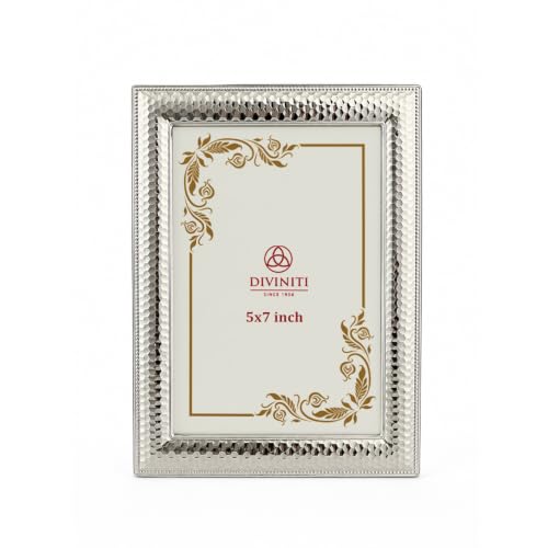 Image of Diviniti Decorative Metal Photo Frame for Tabletop & Wall Display | Elegant Silver Finish Picture Frame for Home Decor | Portrait & Landscape Photo Frame for Living Room, Bedroom, Office & Gifting
