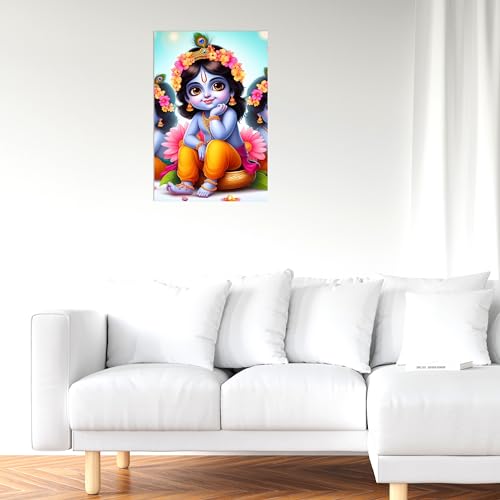 Image of Twinster Bal krishna Posters Photo for Pregnant Women, Baby Poster Self Adhesive (Size 45 cm by 30 cm) Pack of 1 (Design 5)