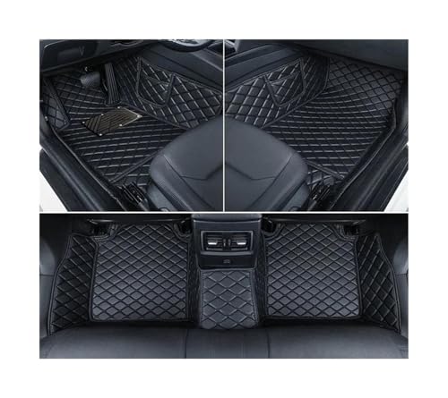 に適合する フォード に適合する エクスプローラー 2021-2022 6 シート 7 シート PU レザー カスタム カー フロア マット インテリア カーペット 防水 フロア マット(Black,6 Seat 2021-2022)