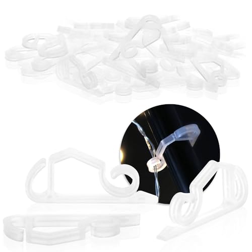 com-four® 50x Dachrinnenhaken für Lichterketten - Regenrinnen-Haken...