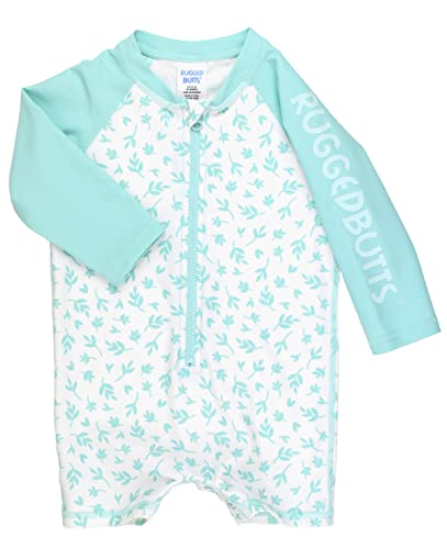 Image of RUGGEDBUTTS Baby/Toddler Boy Swimsuit, One Piece Zipper Rash Guard Sunsuit with UPF 50+ Sun Protection
