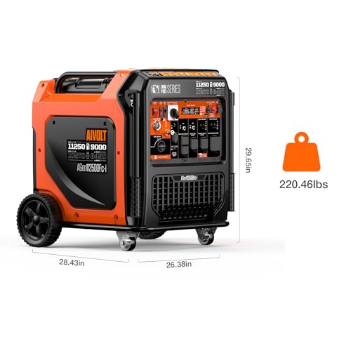 Image of AIVOLT 11250W Dual Fuel Inverter Generator with Remote /Electric /Recoil Start, 50 AMP RV Ready, CARB Compliant 50 State Approved, Ultra Quiet Gas Propane Generator for Home Backup, Food Truck, Job Site