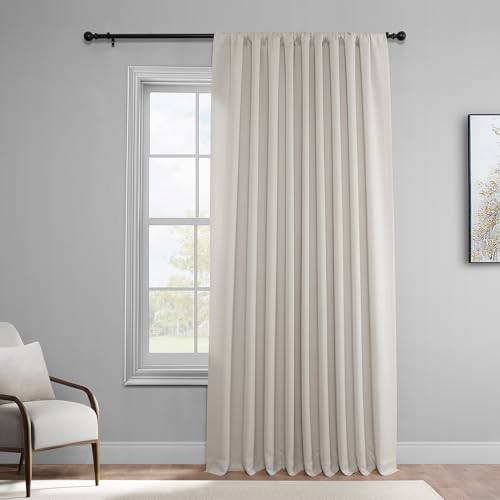 HPD Half Price Drapes Polyester Extra Wide Room Darkening Curtains for Bedroom 96 Inches Long (1 Panel), 100W x 96L Curtains for Living Room Home Decor, Alabaster Beige