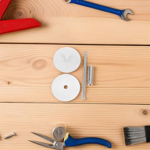 Placa de relleno para pomo de puerta, tapas embellecedoras de acero blanco de 50 mm, 2 ud 5