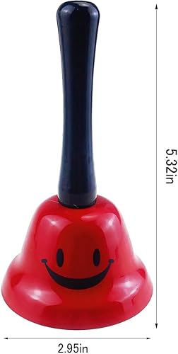 Miniatura 2 de Huqqi Paquete de 2 campanas de mano sonriente, barra de servicio, barra de servicio, campana de servicio de llamada, recepción para hotel,