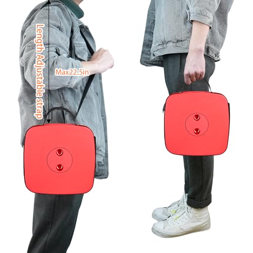 Image of Boreeman Collapsible Square Portable Stool - Lightweight Yet Sturdy With 400lbs Load Capacity, Upgraded Foldable for Camping, Fishing, Hiking, BBQ (Red)