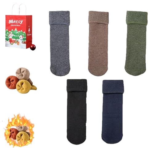 Janemore Socks, Fleece Cozy Socks, FleeceCozy - Ultra Soft Velvet Slim Thermal Socks-B 5 PCS