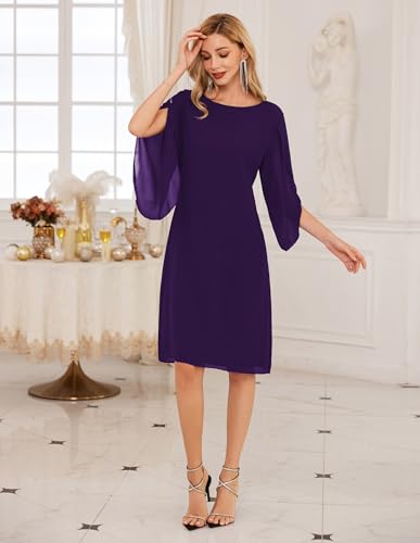 Image of GRACE KARIN Womens Formal Wedding Guest Dress 2026 Chiffon Cocktail Dress Mother of the Bride Dresses Midi Fashion Clothing