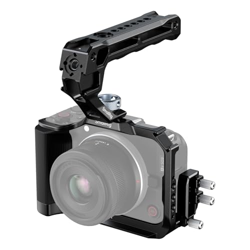SMALLRIG Cage R50 V pour Canon R50V, Cage Complète avec Poignée en Silicone, Poignée Supérieure pour Arri, Serre-Câble pour HDMI, Griffe Porte-Accessoires Intégrée, Plaque QR pour Arca - 5766