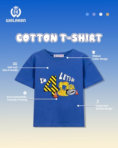 WELAKEN Toddler Girls Boys Birthday Shirt with Graphic Print - Cotton Short Sleeve Tee2