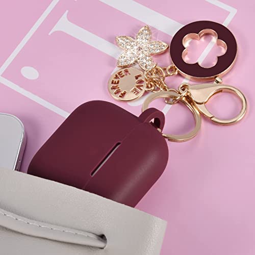 Image of VISOOM Case for Airpods 3 Pink Airpods 3rd Cases 2021 Silicone for iPod 3 Earbuds Case Cover Women Wireless Charging Case with Accessories Girl Bling Keychain for Apple Ear Buds 3rd Generation