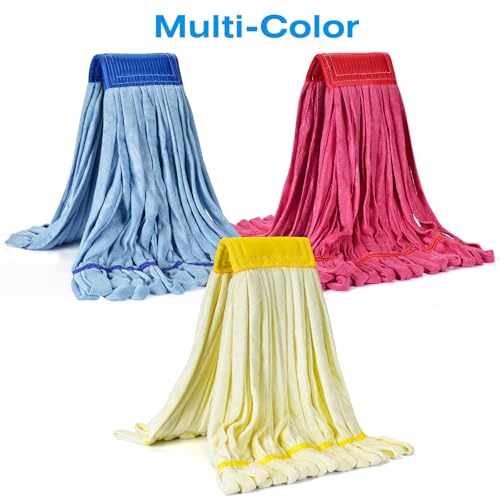 Image of Matthew Cleaning Microfiber Tube Mop(Large,Yellow,3Pack) Heavy Duty Mop Head Replacement,Excellent Absorbency,Premium launderability,Reusable,Loop end for Home,Commercial and Industrial Use