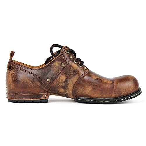 Image of Men's Retro Brushed Black Chukka Boots Lace-up Motorcycle Casual Leather Dress Ankle Boot for Men Fashion 6015-1-E-R