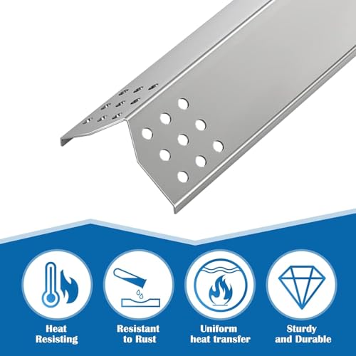 Image of SafBbcue 16 inch Grill Heat Plate Shield, Burner Cover Replacement for Jenn-Air 720-0709, 720-0336B, Kitchen Aid 720-0745B, Nexgrill 720-0709, Spire 6 Burner 740-0781P, Stainless Flame Tamer 6-Pack