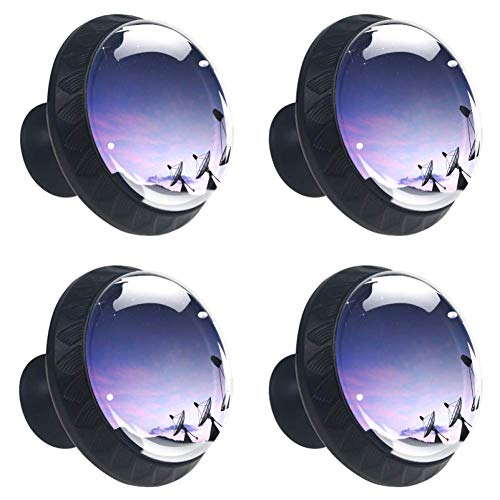 Sternenhimmel Satelliten-Schüssel 4 Packungen Küche Schublade Knöpfe rund Schrank Pull mit Schrauben Home Dekoration