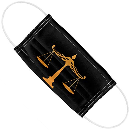 Popfunk Scales Of Justice Legal Lawyer 1-Ply Reusable Face Mask Covering with Adjustable Nose Wire, Unisex