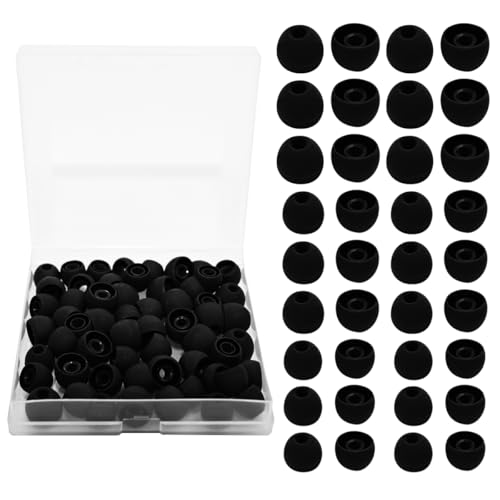 Quadafy 60Pack Earbuds Replacement Tips Silicone, Black...