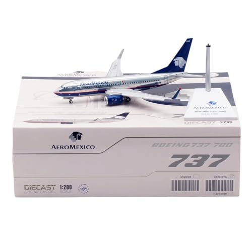 Avión de colección Aeroméxico B737-700 réplica estática escala 1/200 con flaps de 16 cm GXNRHG