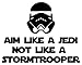 Minglewood Trading Aim Like a Jedi not a Stormtrooper BLACK custom vinyl decal sticker 7" x 5.5" Toilet Sign