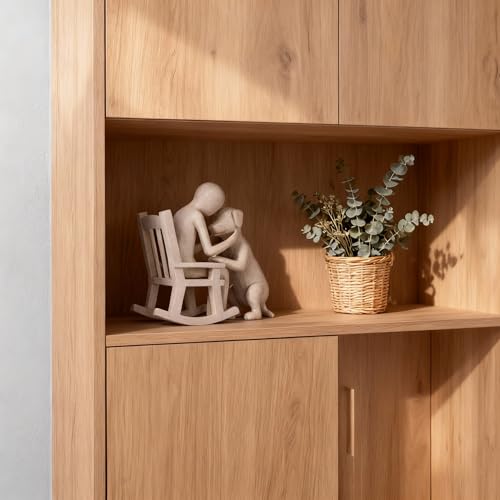 Figura decorativa de hombre y perro en resina pequeña miniatura 5