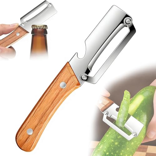 Edelstahl Gemüseschäler, 2026 Neu Sparschäler, Multifunktionaler Gemüseschäler für Die Küche, 2 in 1 Kartoffelschäler mit Flaschenöffner, Universalschäler Schäler Gemüse für Tomaten Obst (1PC)