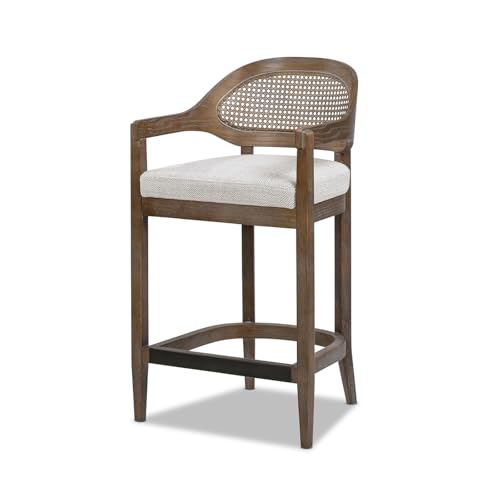 Mid-Century Modern Cane Back Counter Stool