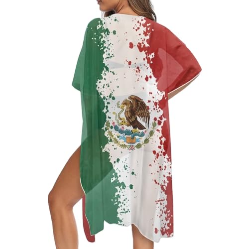 SEANATIVE Women's Cardigan Sheer Beach Cover Ups Open Kimono Batwing Sleeve Summer Bikini Cover Ups Loose Casual Resort Wear