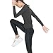 HovSiyla 3 Pack Women's Athletic Compression Long Sleeve Workout Tops Quick Dry Gym Running Yoga Shirts Black Gray Blue M