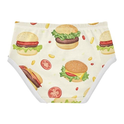 Wusikd Hamburger Girls' Underwear Cotton Leaves Girls Briefs Soft Toddler Underwear 2T2