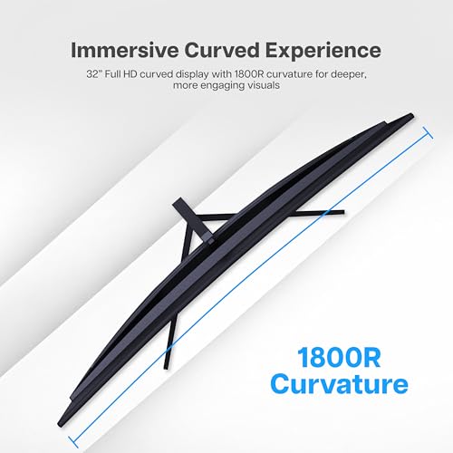 Image of GEONIX Argon 32-Inch Curved Full HD Monitor (81.28 cm) 100Hz Refresh Rate, 5ms Response Time, 3000:1 Contrast Ratio, Inbuilt Speaker 2X2W, 1920x1080, Black, 3-Year Warranty
