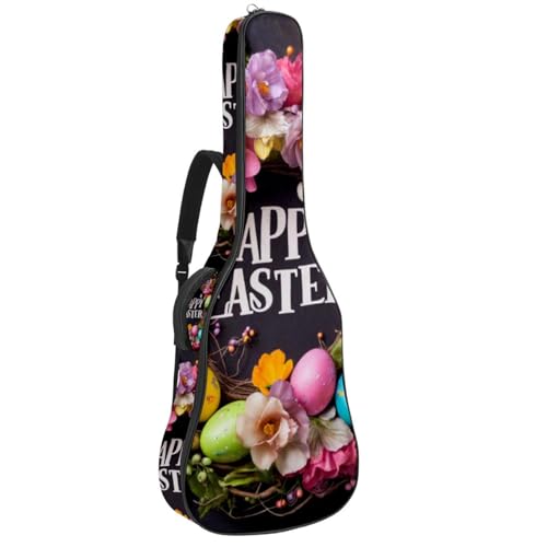 Housse pour guitare acoustique noire avec motif couronne de Pâques 108 cm