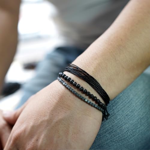 Pulsera artesanal de piedra natural ajustable para hombre miniatura 4