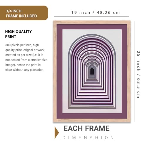 Image of kotart Boho Floral Art Home Decoration Painting | Floral Aesthetic Paintings With Frame For Living Room Bed Room Hotel Wall Decor Digital Reprint Set of 3 (19X25 inch)