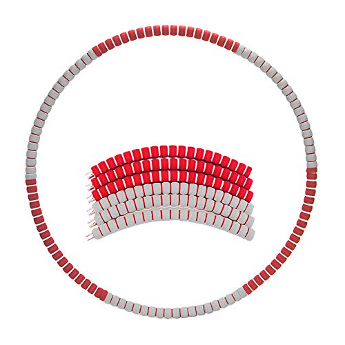 Weesler Weighted Hula Hoop,Detachable and Weight Adjustable Design,Stainless Steel Frame,Healthy Model Sports Life(Red)