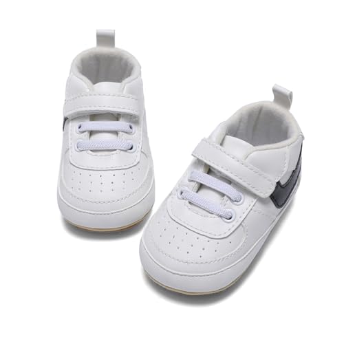Image of Clowora Unsex Baby Shoes Boys Girls Infant Sneakers Non-Slip Soft Rubber Sole Toddler Crib First Walker Lightweight Shoes