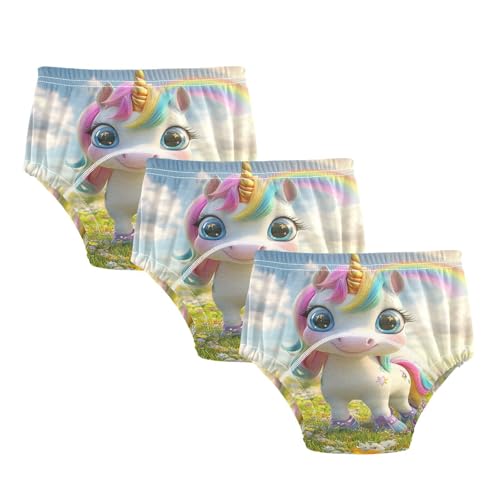 Coikll Rainbow Horse Toddler Training Underwear Waterproof Baby Pee Pants -3T