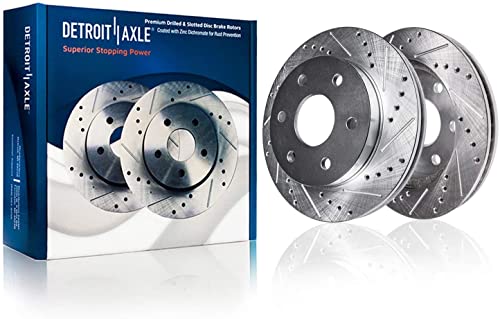 Image of Detroit Axle - Brake Kit for Chevy GMC Silverado Sierra 1500 Tahoe Yukon Astro Safari Drilled Brake Rotors Ceramic Brakes Pads Front Brake Calipers Replacement [12 inch Front & 12.78 inch Rear Rotors]