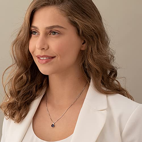 PEORA Created Alexandrite Pendant for Women 14K White Gold, Color-Changing Classic Solitaire, 2.35 Carats Round Shape 8mm, AAA Grade, Color Change Alexandrite Jewelry, June Birthstone2