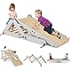 COSTWAY Klettergerüst Indoor, Kletterdreieck mit Rutsche, DIY Kletterleiter, Indoor Spielplatz umwandelbar, multifunktionaler Indoor Spielplatz für Kinder ab 3 Jahren (Grau)