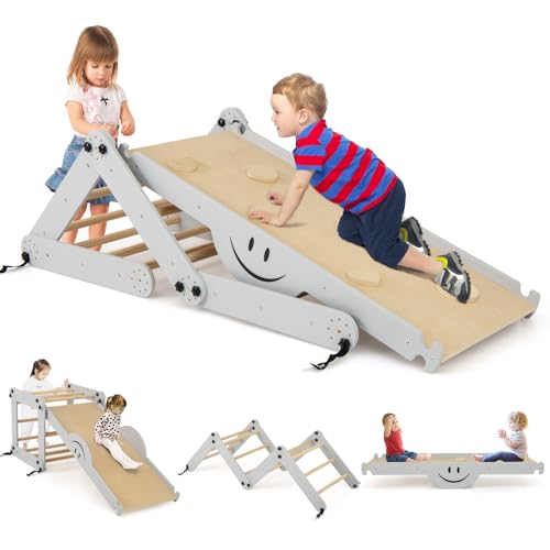 🔔★Bel Regalo ★ Il design unico e adorabile lo rende il regalo perfetto per compleanno, festa dei bambini e Natale per i bambini di età compresa tra 1 e 5 anni. Sorprendi il tuo bambino con il nostro trapezio di arrampicata.