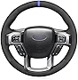 MEWANT Suede Steering Wheel Cover Accessories for Ford F-150 2015-2020 / F-250 2017-2021 / F-350 2017-2021 / F-450 2017-2021 / F-550 2017-2021 / F-600 2020-2021 / F-650 2021 / F-750 2021