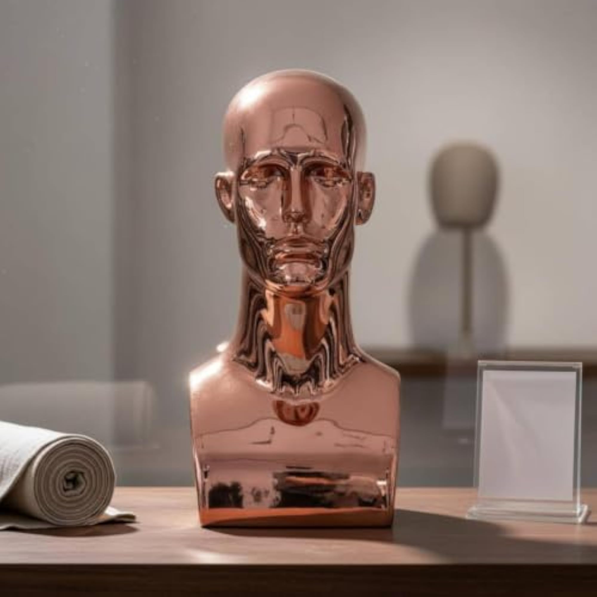 Glossy Finish Shoulder Base Mannequin Head Display