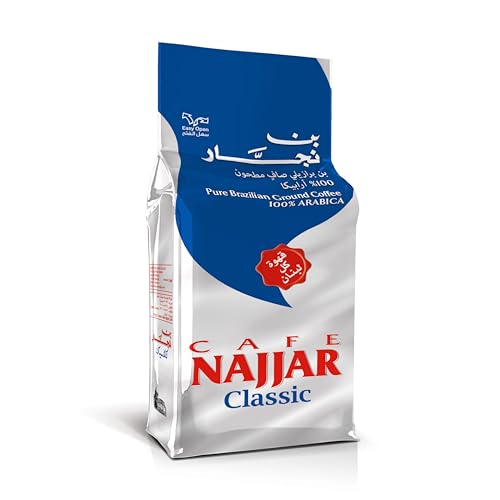 Najjar Classic Coffee 200g Pure Brazilian Ground Coffee 100% Arabica Beans Vacuum Packed - Ideal for Armenian Turkish Arabic Style