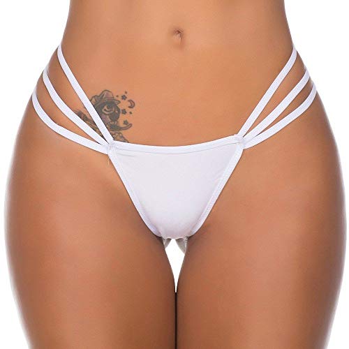 Lingerie Calcinha Tanga Fio Dental Star Tamanho único Branco