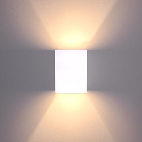 SSC-LUXon Lámpara de Pared LED Rectangular de Yeso con Efecto de Luz LED G9 Cover