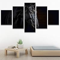 SIGNWIN 5 Panel Canvas Wall Art Modern Art Animals Cow Expressive Farmhouse/Country Multicolor Photography Sheep for Home Decorations Ready to Hang - 60