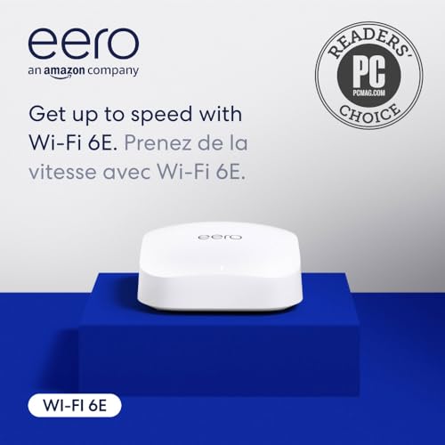 Amazon eero Pro 6E mesh wifi router - Supports internet plans up to 2.5 Gbps, Coverage up to 190 m², Connect 100+ devices, 1-pack